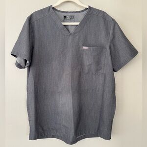 Figs Chisec Three-Pocket Scrub Top in Graphite